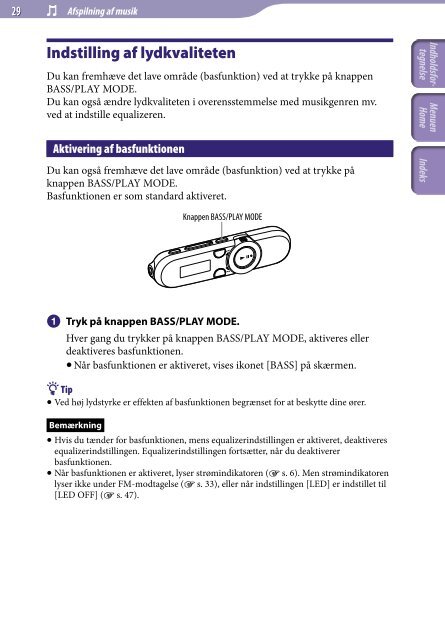 Sony NWZ-B152F - NWZ-B152F Istruzioni per l'uso Danese