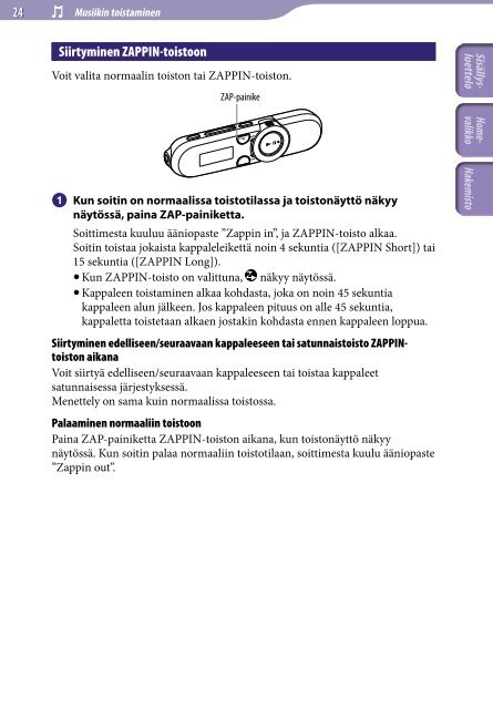 Sony NWZ-B152F - NWZ-B152F Istruzioni per l'uso Finlandese