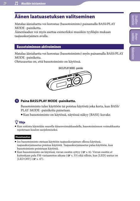 Sony NWZ-B152F - NWZ-B152F Istruzioni per l'uso Finlandese