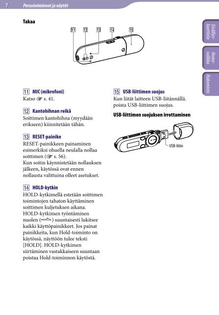 Sony NWZ-B152F - NWZ-B152F Istruzioni per l'uso Finlandese