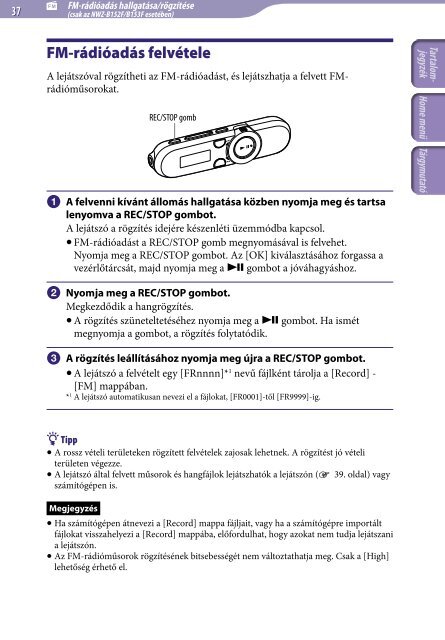 Sony NWZ-B152F - NWZ-B152F Istruzioni per l'uso Ungherese