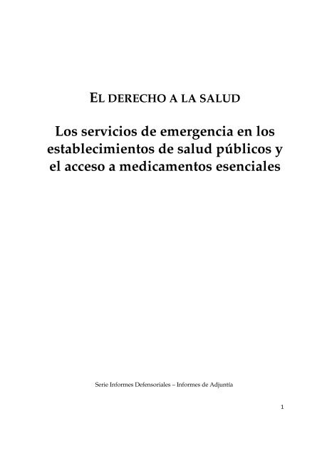 establecimientos de salud públicos y el acceso a medicamentos esenciales