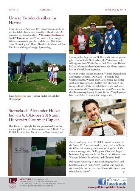 aufgeteet! online Clubmagazin Golfclub Pleiskirchen e.V.