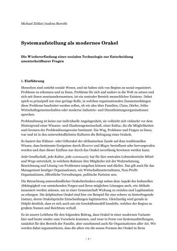 Systemaufstellung als modernes Orakel - Michael Zirkler