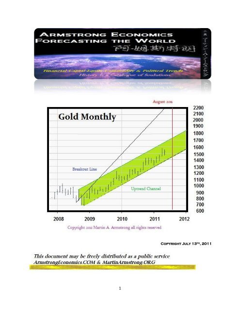 The Outlook for Gold - Martin Armstrong