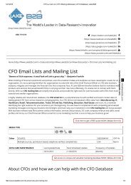 CFO email address lists