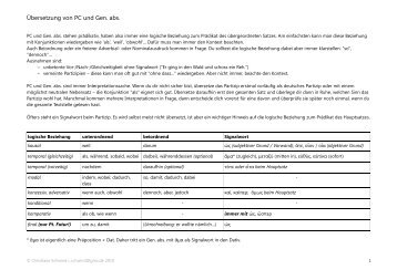 Übersetzung von PC und Gen. abs. (Übungsblätter)