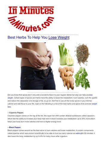 Best Herbs To Help You Lose Weight