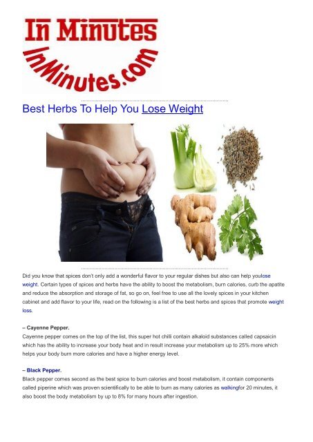 Best Herbs To Help You Lose Weight