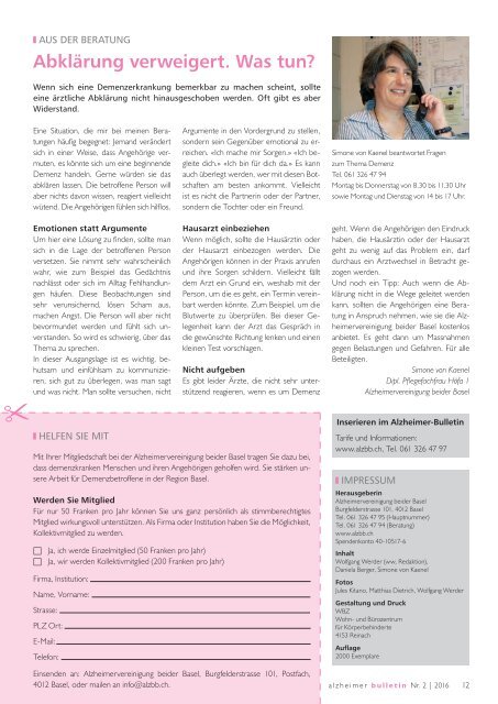 Im ewigen Fluss – Alzheimer-Bulletin 2/2016