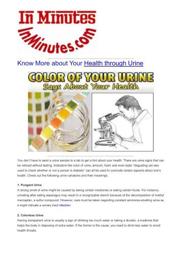 Know More about Your Health through Urine
