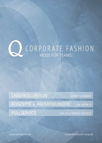 Q Corporate Fashion - Image Broschüre 2016