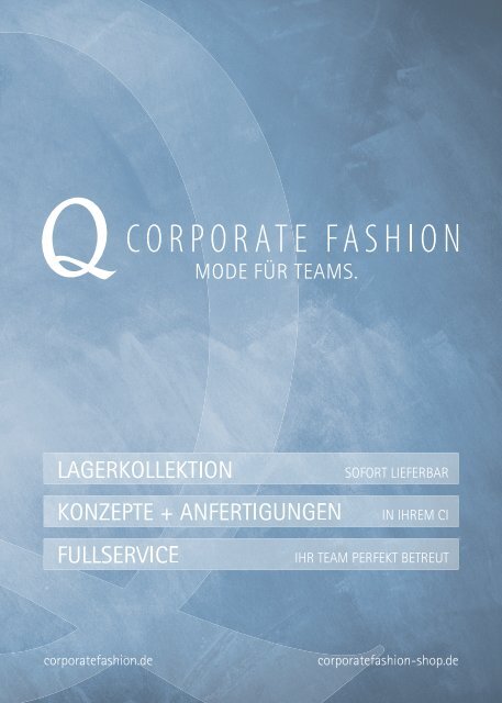 Q Corporate Fashion - Image Broschüre 2016