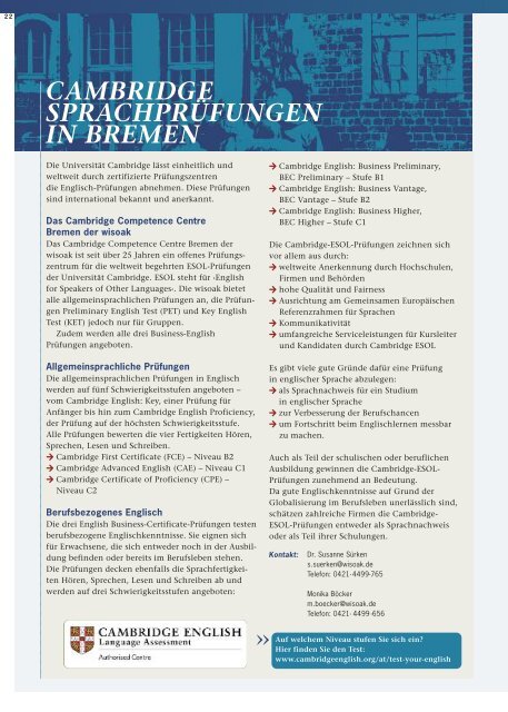 wisoak  Bremerhaven Programm Berufliche Bildung 2017