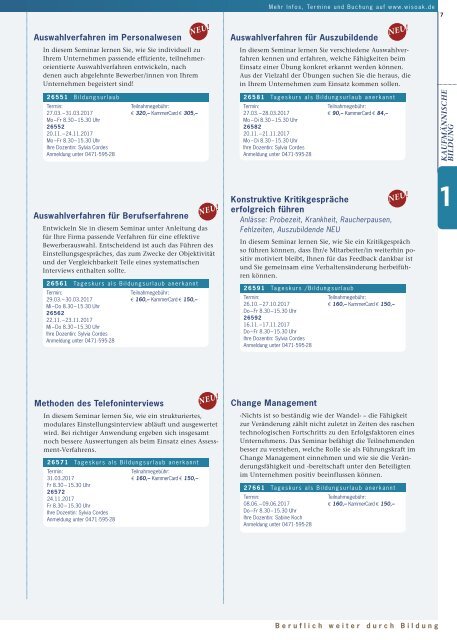 wisoak  Bremerhaven Programm Berufliche Bildung 2017