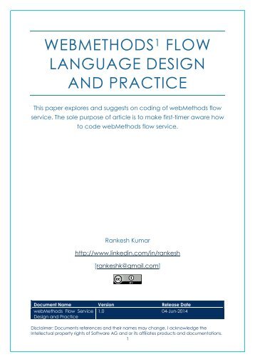 webMethods Flow Service Design and Practice