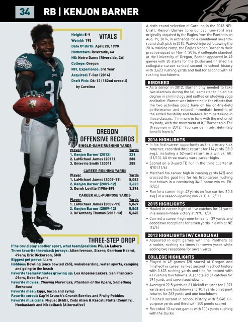 EAGLES GAME NOTES