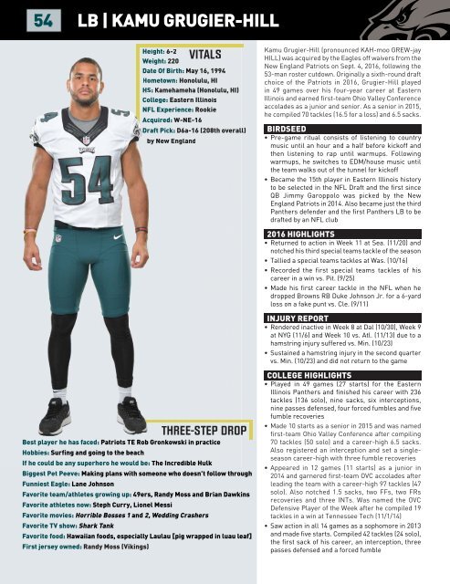 EAGLES GAME NOTES