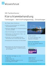 VDI-Fachkonferenz Klärschlammbehandlung - Schnutenhaus ...