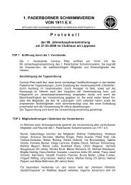 Protokoll - 1. Paderborner Schwimmverein