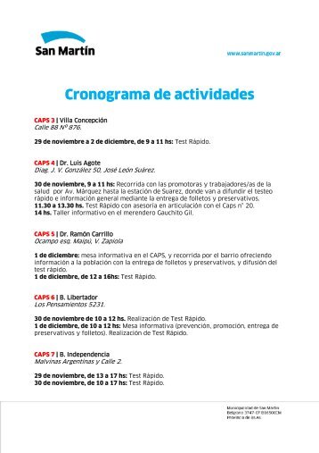 Cronograma de actividades