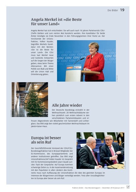 Fraktion direkt - Das Magazin | Ausgabe Dez.2016/Jan.2017