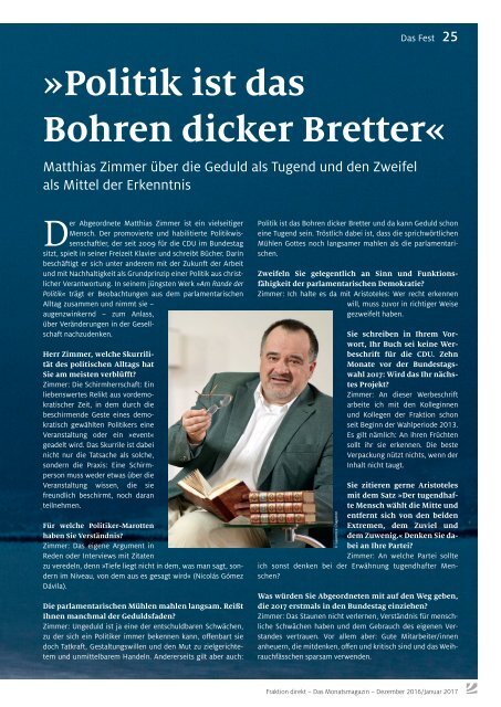 Fraktion direkt - Das Magazin | Ausgabe Dez.2016/Jan.2017