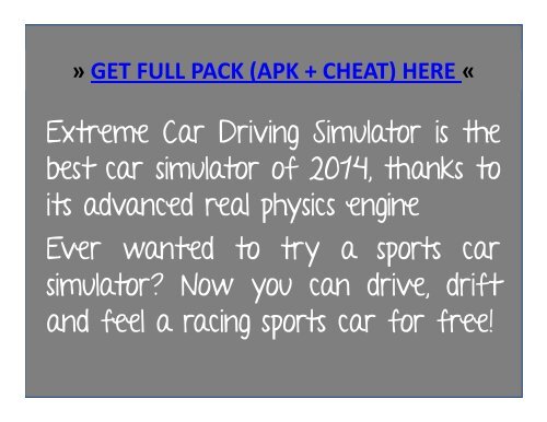 Extreme Car Driving Simulator_v4.11_APK + CHEAT FREE DOWNLOAD