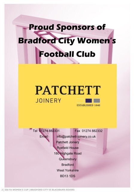 Bradford City WFC vs Blackburn Rovers LFC Programme 