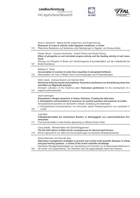 Landbauforschung vTI Agriculture and Forestry Research