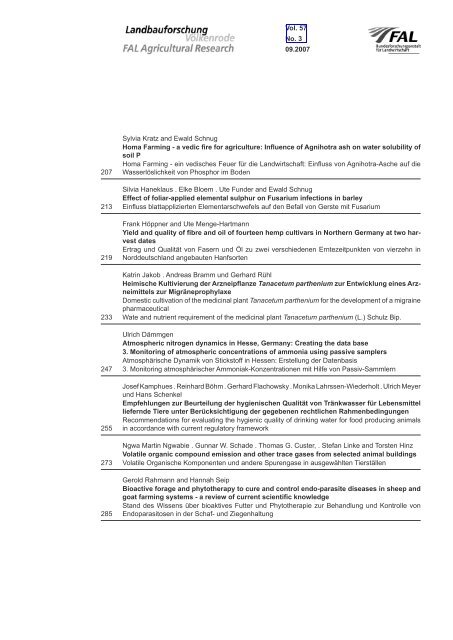 Landbauforschung vTI Agriculture and Forestry Research