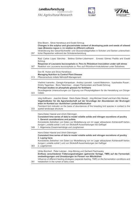 Landbauforschung vTI Agriculture and Forestry Research