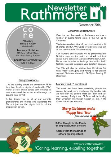 December Newsletter 2016