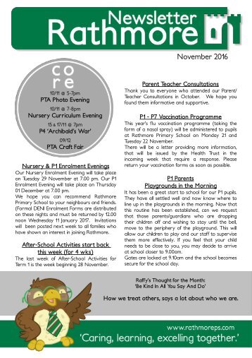 November Newsletter 2016