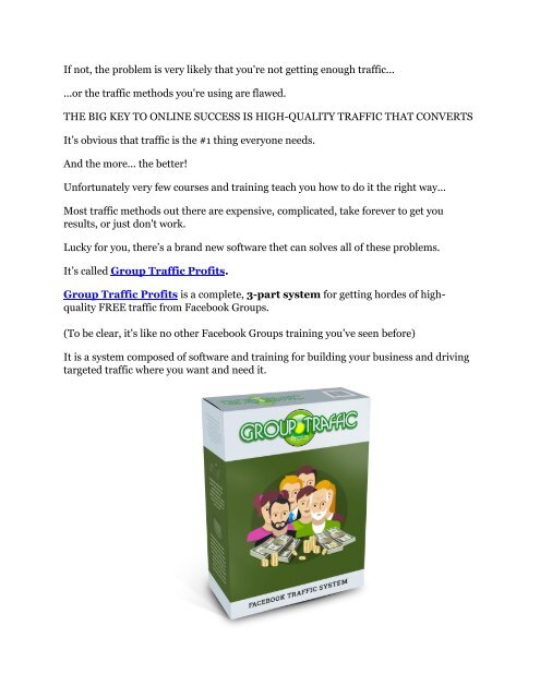 Group Traffic Profits review and (COOL) $32400 bonuses