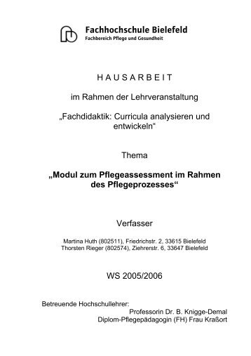 Download Volltext (PDF) - QuePNet - Fachhochschule Bielefeld