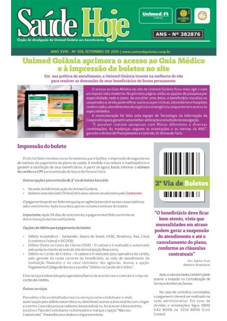 Saúde Hoje On-line - Ano XVIII, Nº 109, Setembro 2015