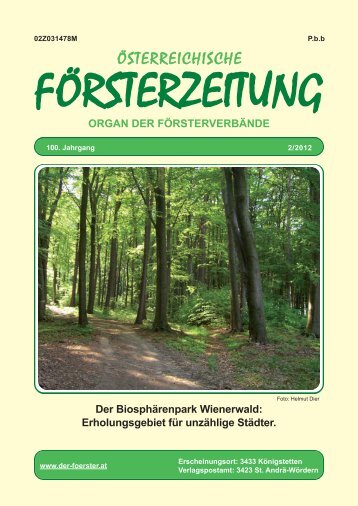 Förster des Jahres 2012 - Der Verband Österreichischer Förster
