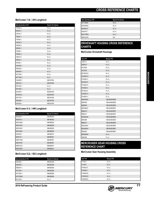 Mercruiser Bravo Gear Ratio Chart