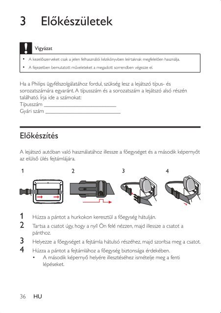 Philips Lecteur DVD portable avec double &eacute;cran - Mode d&rsquo;emploi - HUN