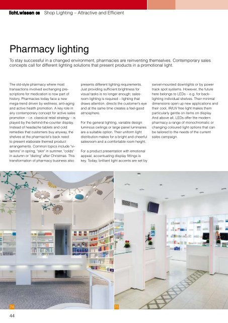 licht.wissen No. 06 "Shop Lighting - Attractive and Efficient"