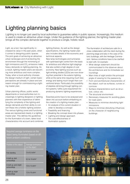 licht.wissen  No. 16 “City Marketing with Light“