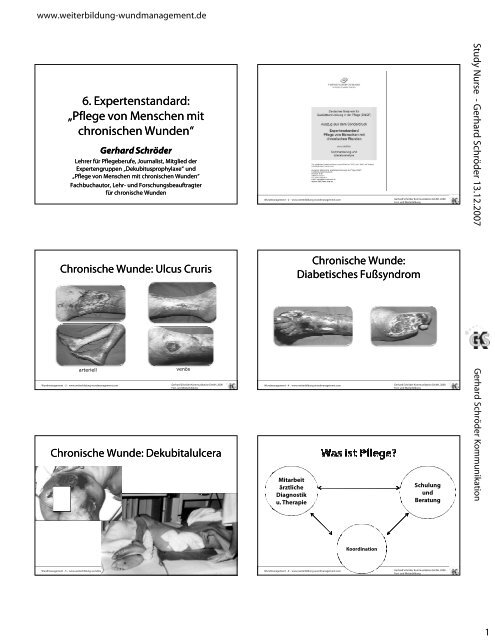 6. Expertenstandard: „Pflege von Menschen mit chronischen Wunden