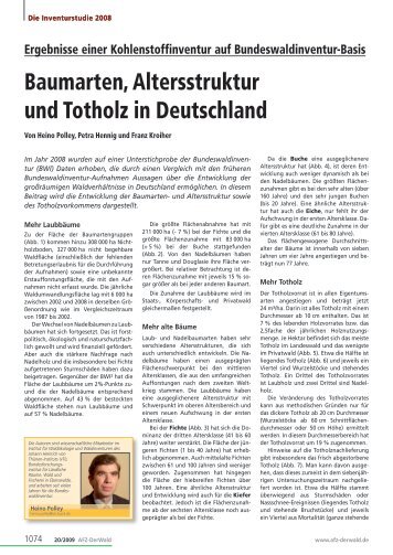 Baumarten, Altersstruktur und Totholz in Deutschland - vTI