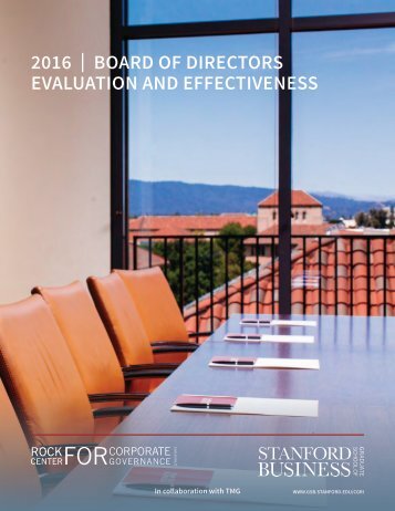 2016 | BOARD OF DIRECTORS EVALUATION AND EFFECTIVENESS