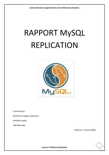 RAPPORT MYSQL-replication