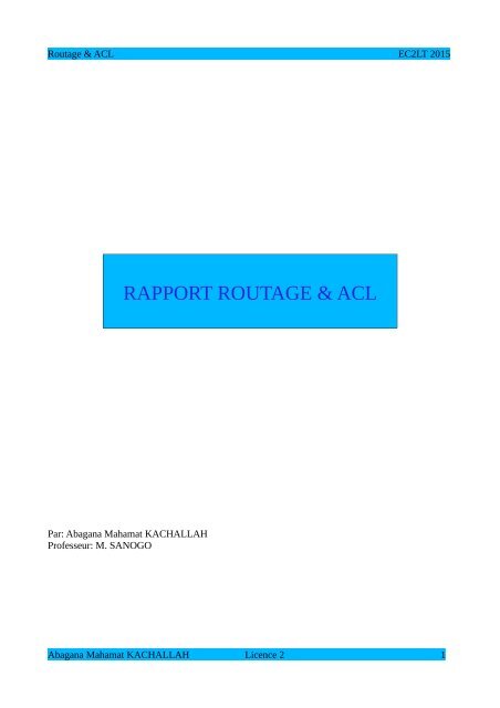 rapport routage