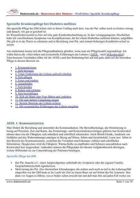 aedl kommunizieren bei diabetes