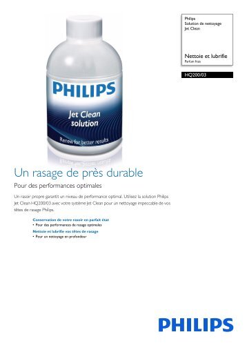 Philips Solution de nettoyage Jet Clean - Fiche Produit - FRA