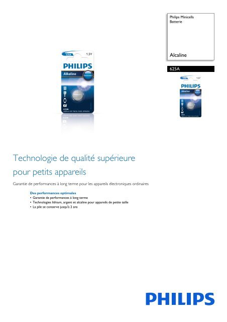 Philips Minicells Batterie - Fiche Produit - FRA